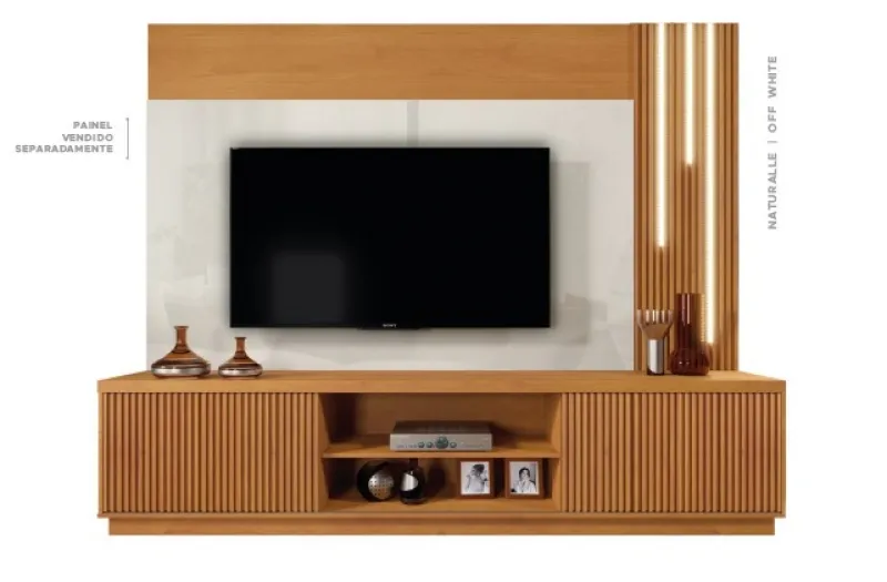 Estante Home Para Tv Até 75 Polegadas Com LED Cascata Arezzo 2.20mm